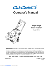 Cub Cadet 721E Operator's Manual