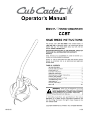 Cub Cadet CCBT Operator's Manual