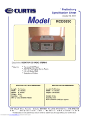 Curtis RCD3830 Specification Sheet