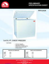 Igloo FRF434UK Specification Sheet