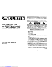 Curtis RCD 310 Instruction Manual
