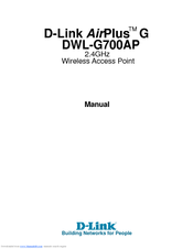 D-Link AirPlus G DWL-700AP Manual