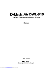 D-Link AirPlus DWL-810 Owner's Manual