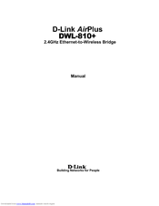 D-Link AirPlus DWL-810+ Owner's Manual