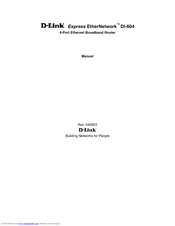 D-Link Express EtherNetwork DI-604 Manual