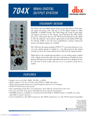 dbx Visionary Design 704x Brochure & Specs