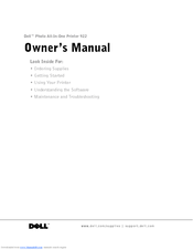 Dell 922 - Photo All-in-One Printer 922 Owner's Manual