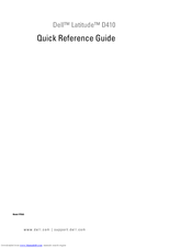 Dell Latitude D410 PP06S Quick Reference Manual