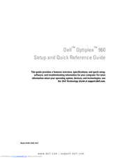 Dell OptiPlex 960 Setup And Quick Reference Manual