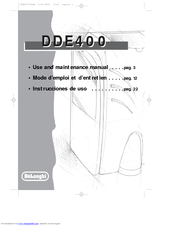 DeLonghi DDE400 Use And Maintenance Manual