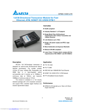 Delta Electronics 1x9 Bi-Directional Transceiver Module OPBD-155E1J1R Specifications