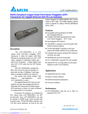 Delta Electronics LCP-1250RJ3SR-L Specification Sheet