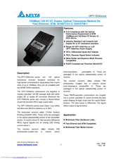 Delta Electronics Optical Transceiver Modules OPT-155Axxxx Specification Sheet