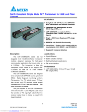 Delta Electronics Single Mode SFP Transceiver LCP-1250B4QDRx Specification Sheet