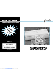 Deni Magic Vac 1715 Instructions For Proper Use And Care Manual