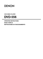 Denon 556S - Progressive Scan DVD Player Operating Instructions Manual