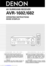 Denon AVR-1483 Operating Instructions Manual