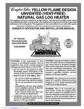 Desa Comfort Glow CGD3924NR Owner's Operation And Installation Manual