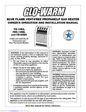 Desa Glo-Warm FB-10BA Owner's Operation And Installation Manual