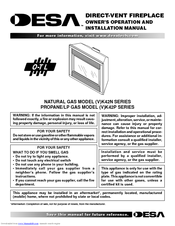Desa VK42P SERIES Owner's Operation And Installation Manual