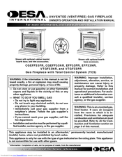 Desa Comfort Glow CGEFP33PR Owner's Operation And Installation Manual