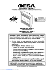 Desa VKC36NE Series Owner's Operation And Installation Manual