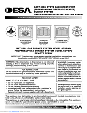 Desa SDVBND Owner's Operation And Installation Manual