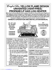 Desa Comfort Glow CGD3018P Owner's Operation And Installation Manual