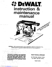 DeWalt 3400 Instruction & Maintenance Manual