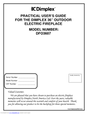 Dimplex DFO3607 Practical User's Manual
