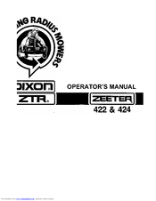 Dixon ZEETER 422 & 424 Operator's Manual