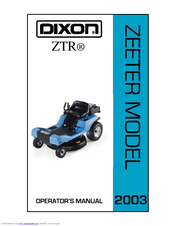Dixon ZTR Zeeter Series Operator's Manual