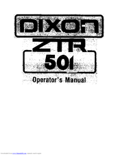 Dixon ZTR 501 Operator's Manual