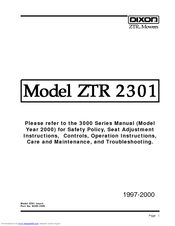 Dixon ZTR 2301 Operator's Manual
