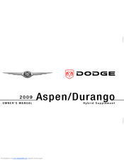 Dodge 2009 Aspen Owner's Manual Supplement