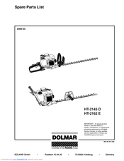 Dolmar HT-2162 E Spare Parts List