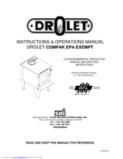 Drolet COMPAK EPA EXEMPT DB03060 Instruction & Operation Manual