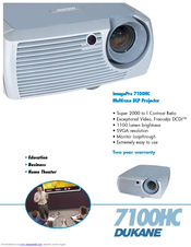 Dukane ImagePro 7100HC Specification Sheet