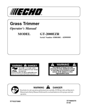 Echo GT-2000EZR Operator's Manual