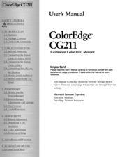 Eizo ColorEdge CG211 User Manual