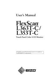 Eizo FlexScan L 363T L363T-C L363T-C User Manual