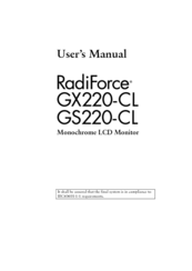 Eizo RadiForce GS220 User Manual