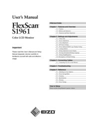 Eizo FlexScan S1961 User Manual