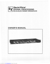 Electro-Voice Electronic Crossover EX-24 Owner's Manual