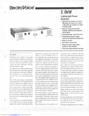 Electro-Voice 2.0kW Brochure & Specs