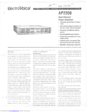 Electro-Voice AP2200 Specification Sheet