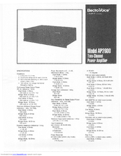Electro-Voice AP2600 Specification Sheet