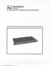 Electro-Voice EQ-215 Operation And Service Instructions Manual