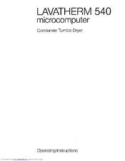 AEG lavatherm 540 microcomputer Operating Instructions Manual