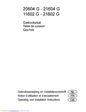 Electrolux 11602 G Operating And Installation Instructions